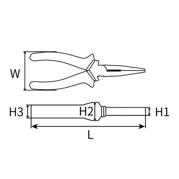 Great Wall Industrial-Grade German-Style Bi-Color Handle Long Nose Pliers，Labor-Saving